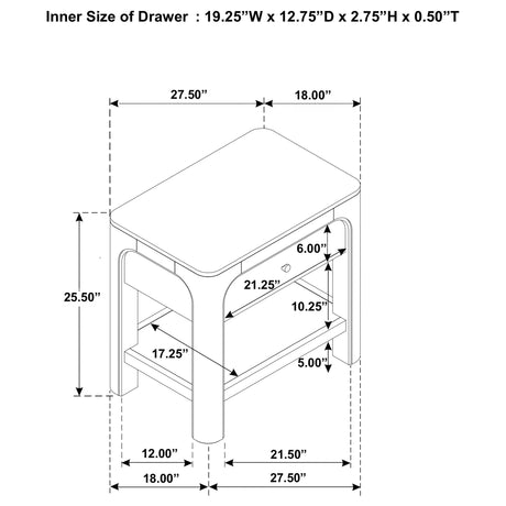 Solano Weathered Mango 1-Drawer Nightstand from Coaster - Luna Furniture