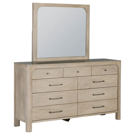 Solano Weathered Mango 9-Drawer Bedroom Dresser with Mirror from Coaster - Luna Furniture