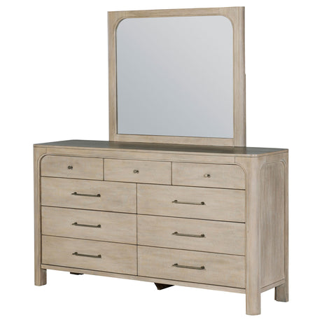 Solano Weathered Mango 9-Drawer Bedroom Dresser with Mirror from Coaster - Luna Furniture