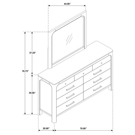 Solano Weathered Mango 9-Drawer Bedroom Dresser with Mirror from Coaster - Luna Furniture