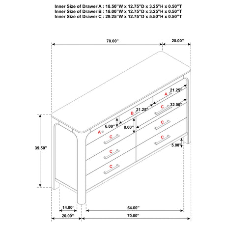 Solano Weathered Mango 9-Drawer Bedroom Dresser from Coaster - Luna Furniture