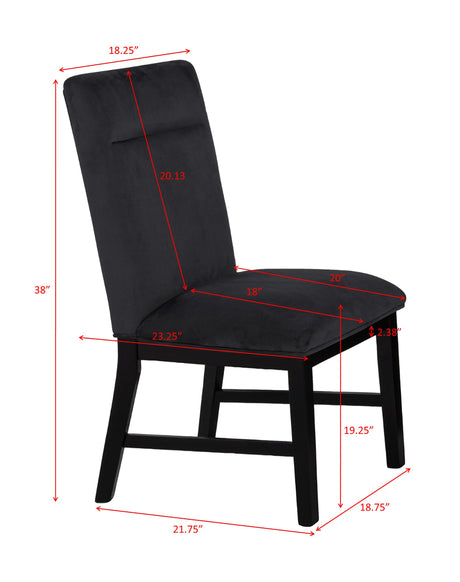 Sebastian Black Dining Side Chair, Set of 2 from Crown Mark - Luna Furniture