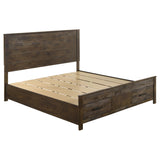 Woodmont Rustic Golden Brown 5-Piece Eastern King Platform Bedroom Set from Coaster - Luna Furniture