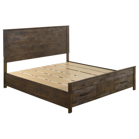 Woodmont Rustic Golden Brown 5-Piece Eastern King Platform Bedroom Set from Coaster - Luna Furniture