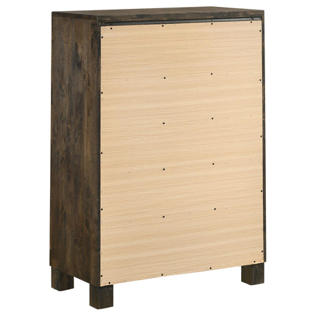 Woodmont Rustic Golden Brown 5-Piece Eastern King Platform Bedroom Set from Coaster - Luna Furniture