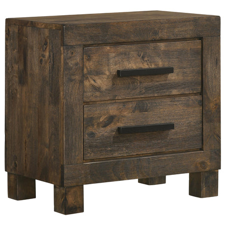 Woodmont Rustic Golden Brown 4-Piece Queen Platform Bedroom Set from Coaster - Luna Furniture