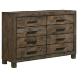 Woodmont Rustic Golden Brown 4-Piece Queen Platform Bedroom Set from Coaster - Luna Furniture