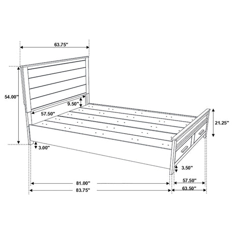 Woodmont Rustic Golden Brown Queen Storage Bed from Coaster - Luna Furniture
