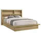 Hendricks Light Oak Eastern King Bookcase Headboard Platform Bed from Coaster - Luna Furniture