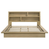 Hendricks Light Oak Eastern King Bookcase Headboard Platform Bed from Coaster - Luna Furniture