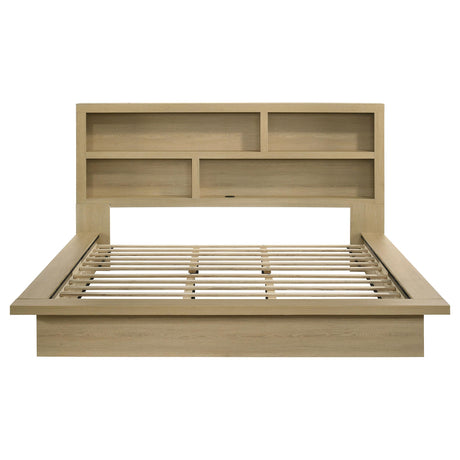 Hendricks Light Oak California King Bookcase Headboard Platform Bed from Coaster - Luna Furniture