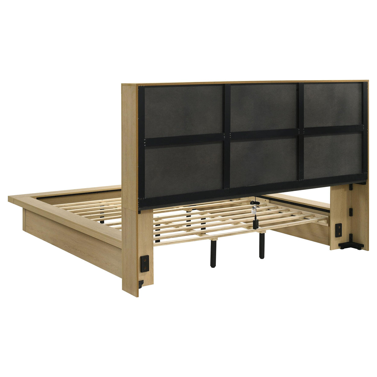 Hendricks Light Oak California King Bookcase Headboard Platform Bed from Coaster - Luna Furniture