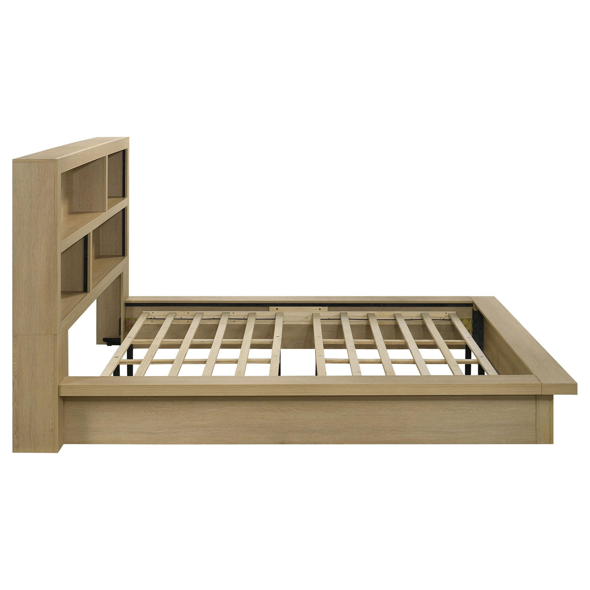 Hendricks Light Oak California King Bookcase Headboard Platform Bed from Coaster - Luna Furniture