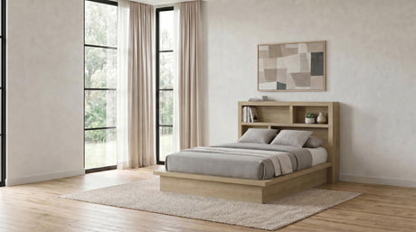 Hendricks Light Oak Queen Bookcase Platform Bed from Coaster - Luna Furniture