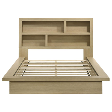 Hendricks Light Oak Queen Bookcase Platform Bed from Coaster - Luna Furniture