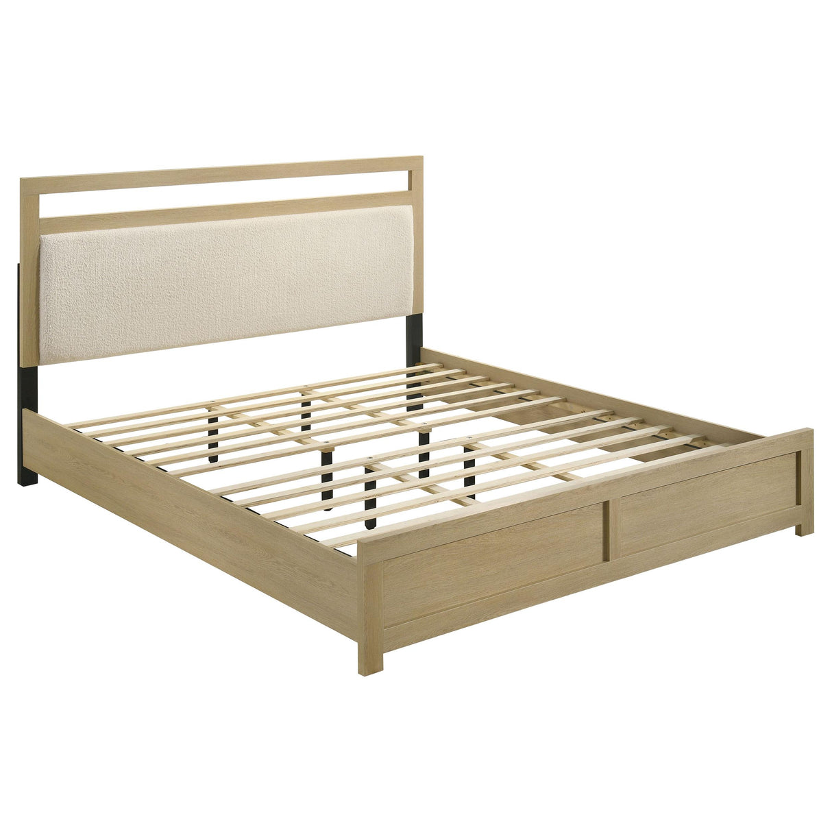 Hendricks Light Oak Eastern King Panel Headboard Platform Bed from Coaster - Luna Furniture