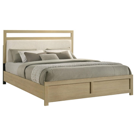 Hendricks Light Oak Eastern King Panel Headboard Platform Bed from Coaster - Luna Furniture