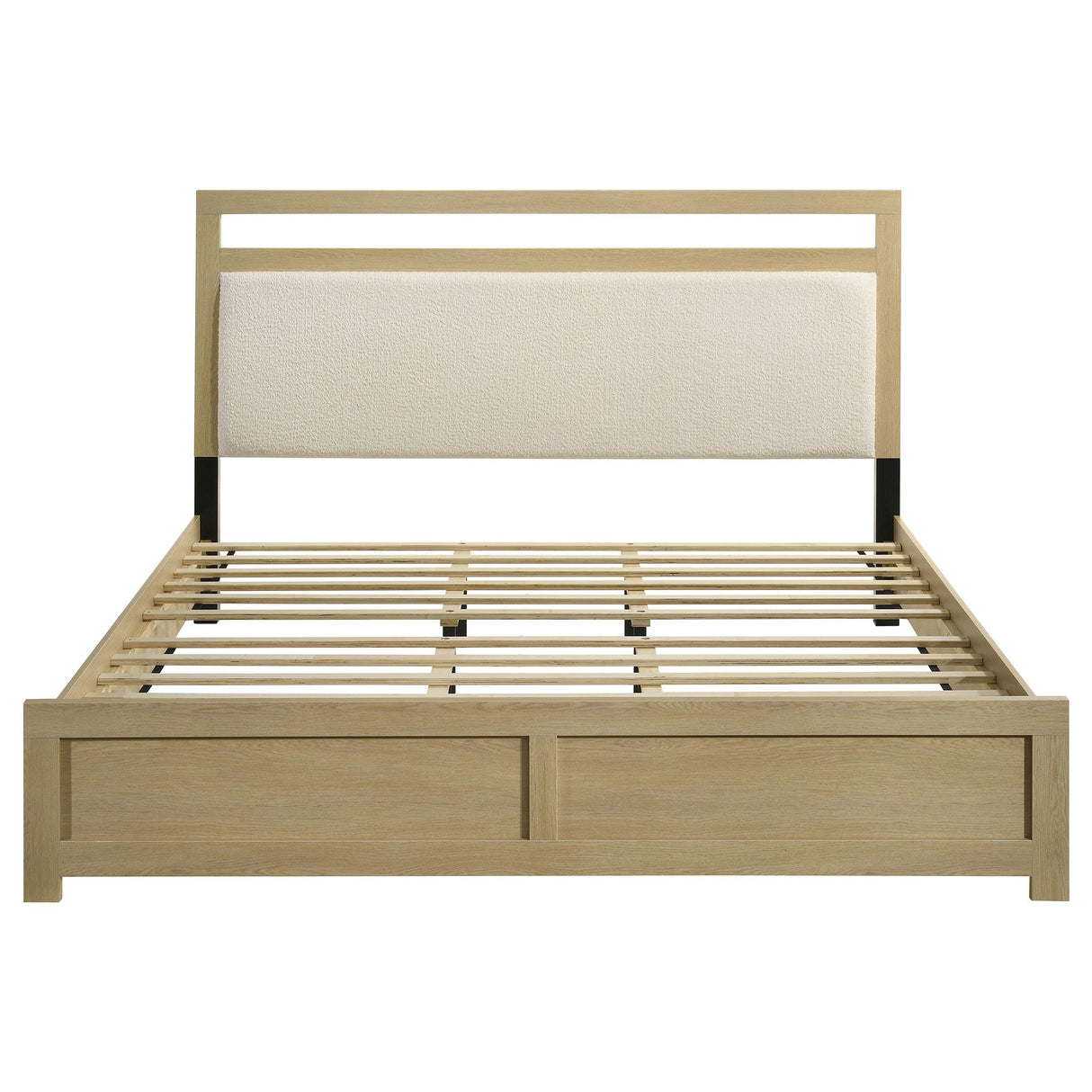 Hendricks Light Oak Eastern King Panel Headboard Platform Bed from Coaster - Luna Furniture