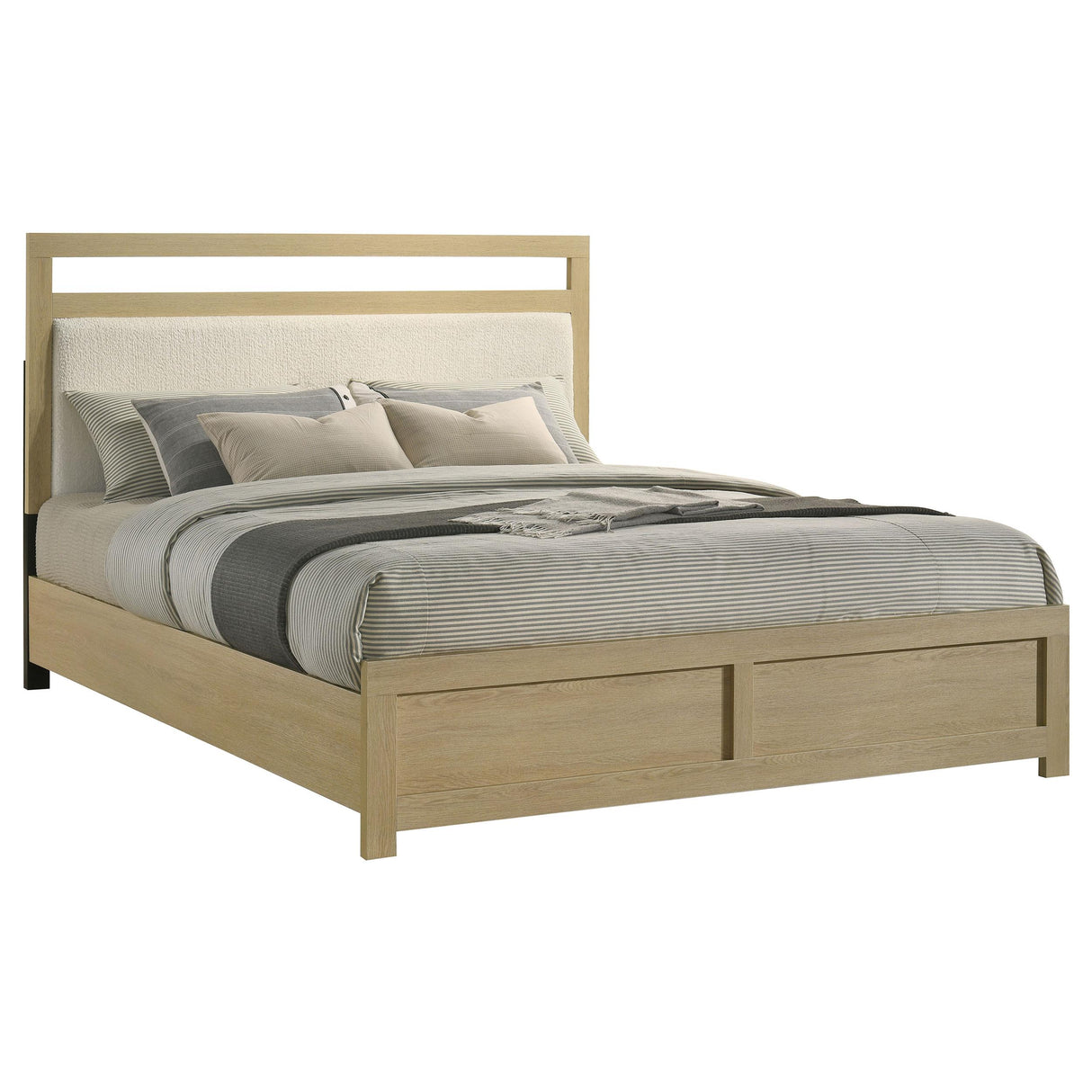 Hendricks Light Oak California King Panel Headboard Platform Bed from Coaster - Luna Furniture