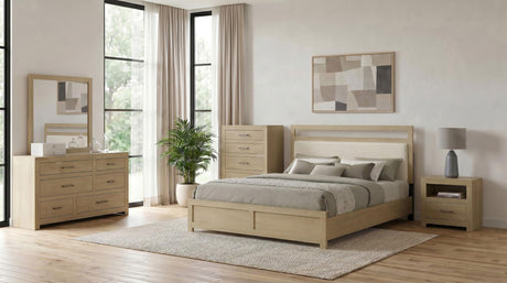 Hendricks Light Oak California King Panel Headboard Platform Bed from Coaster - Luna Furniture