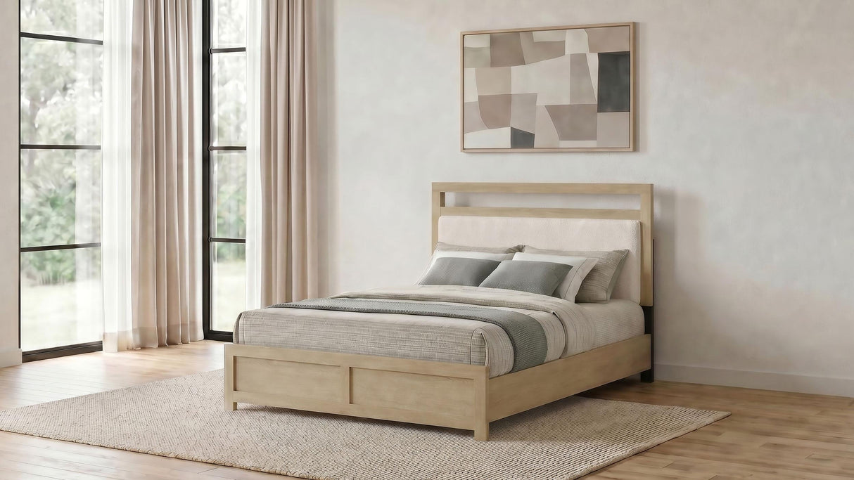 Hendricks Light Oak Queen Panel Headboard Platform Bed from Coaster - Luna Furniture