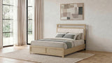 Hendricks Light Oak Queen Panel Headboard Platform Bed from Coaster - Luna Furniture