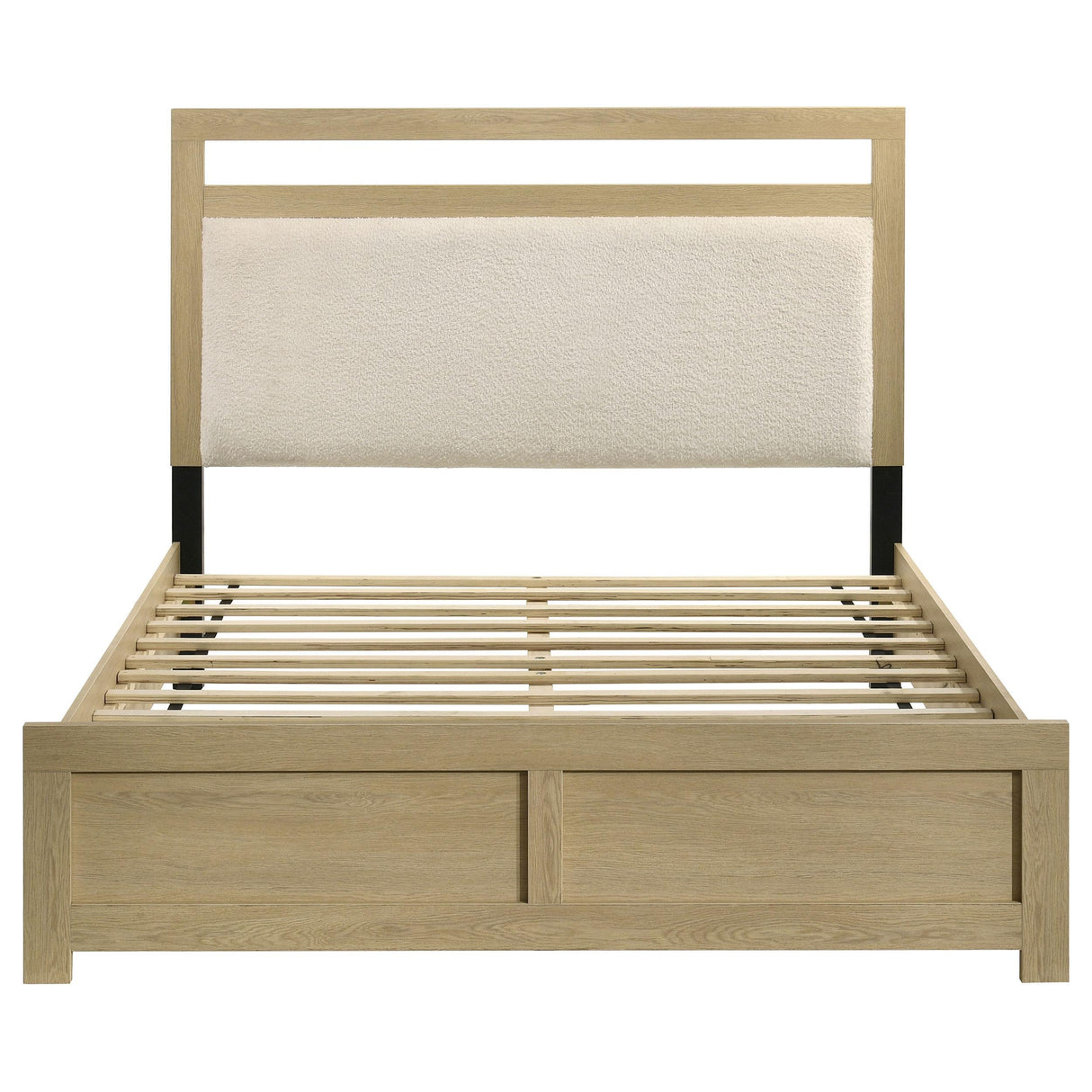 Hendricks Light Oak Queen Panel Headboard Platform Bed from Coaster - Luna Furniture