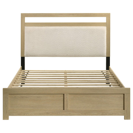 Hendricks Light Oak Queen Panel Headboard Platform Bed from Coaster - Luna Furniture