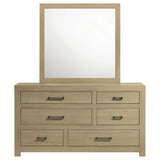 Hendricks Light Oak 6-drawer Bedroom Dresser and Mirror from Coaster - Luna Furniture