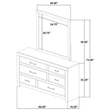Hendricks Light Oak 6-drawer Bedroom Dresser and Mirror from Coaster - Luna Furniture