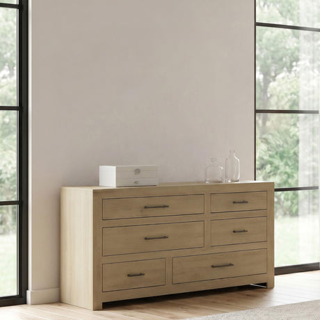 Hendricks Light Oak 6-drawer Bedroom Dresser Storage Cabinet from Coaster - Luna Furniture