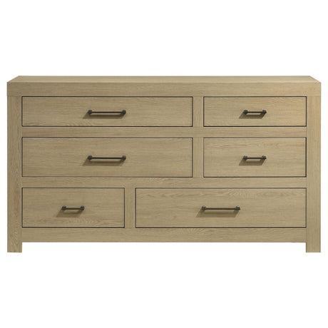 Hendricks Light Oak 6-drawer Bedroom Dresser Storage Cabinet from Coaster - Luna Furniture