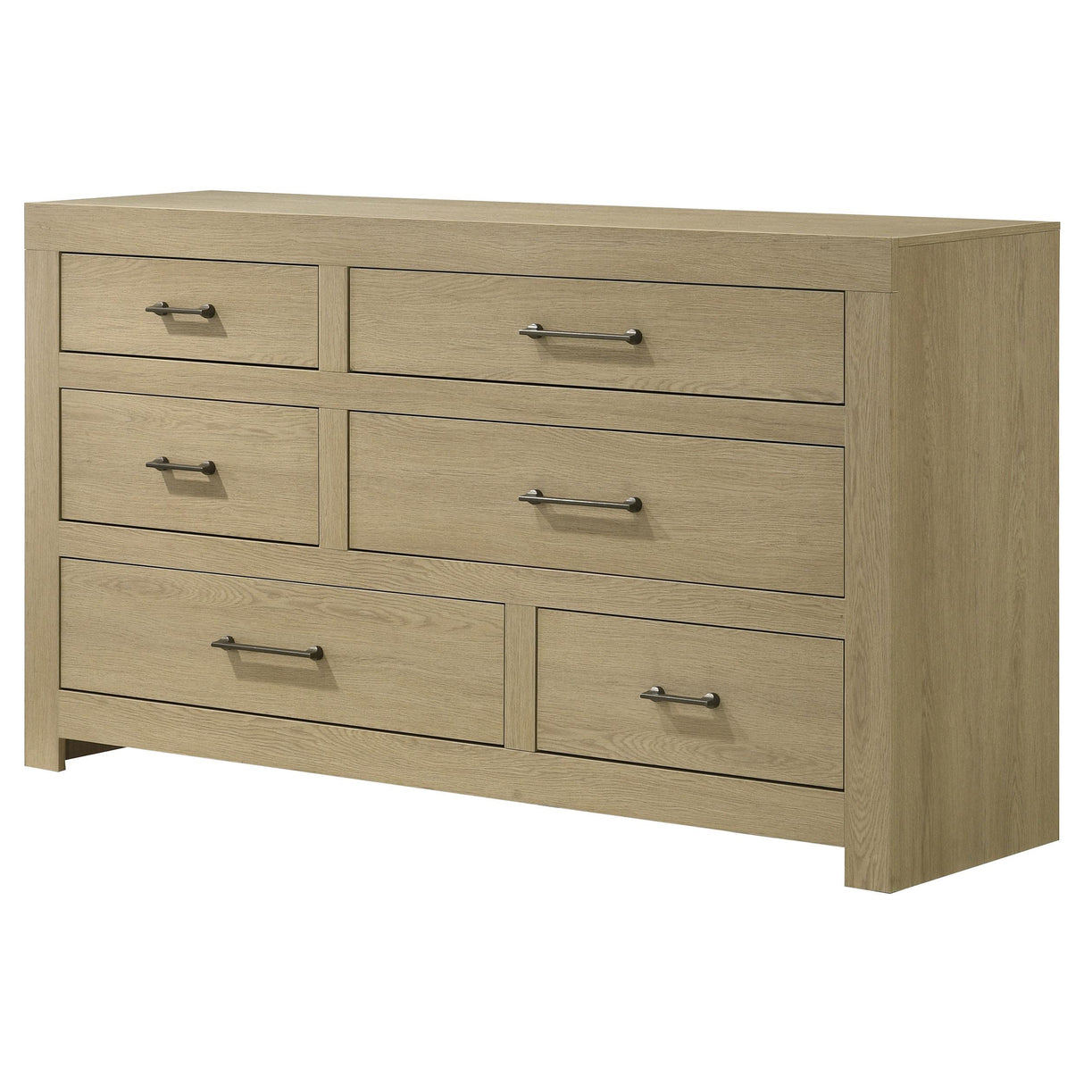 Hendricks Light Oak 6-drawer Bedroom Dresser Storage Cabinet from Coaster - Luna Furniture