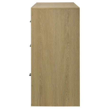 Hendricks Light Oak 6-drawer Bedroom Dresser Storage Cabinet from Coaster - Luna Furniture
