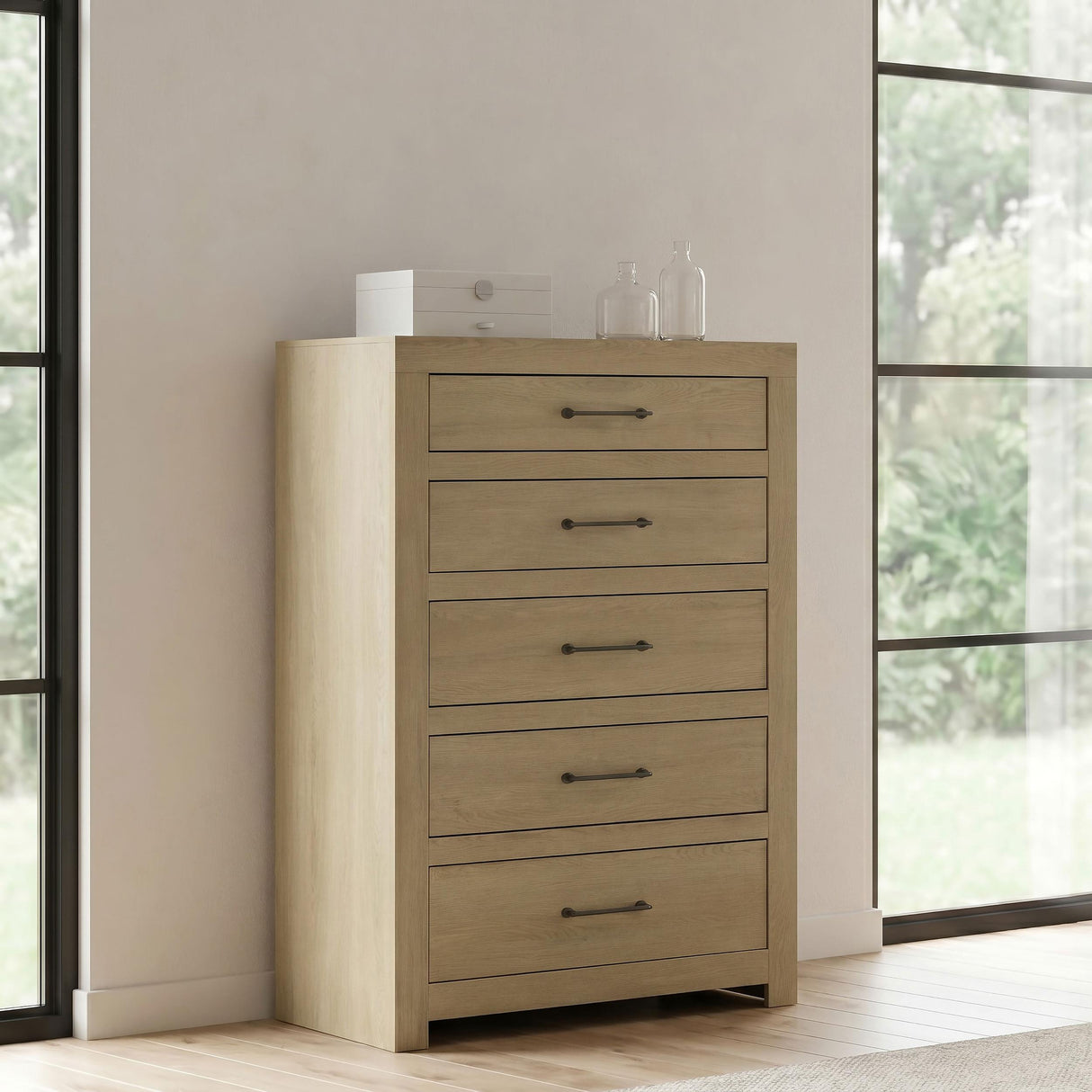 Hendricks Light Oak 5-drawer Bedroom Chest of Drawers from Coaster - Luna Furniture