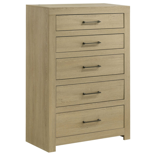 Hendricks Light Oak 5-drawer Bedroom Chest of Drawers