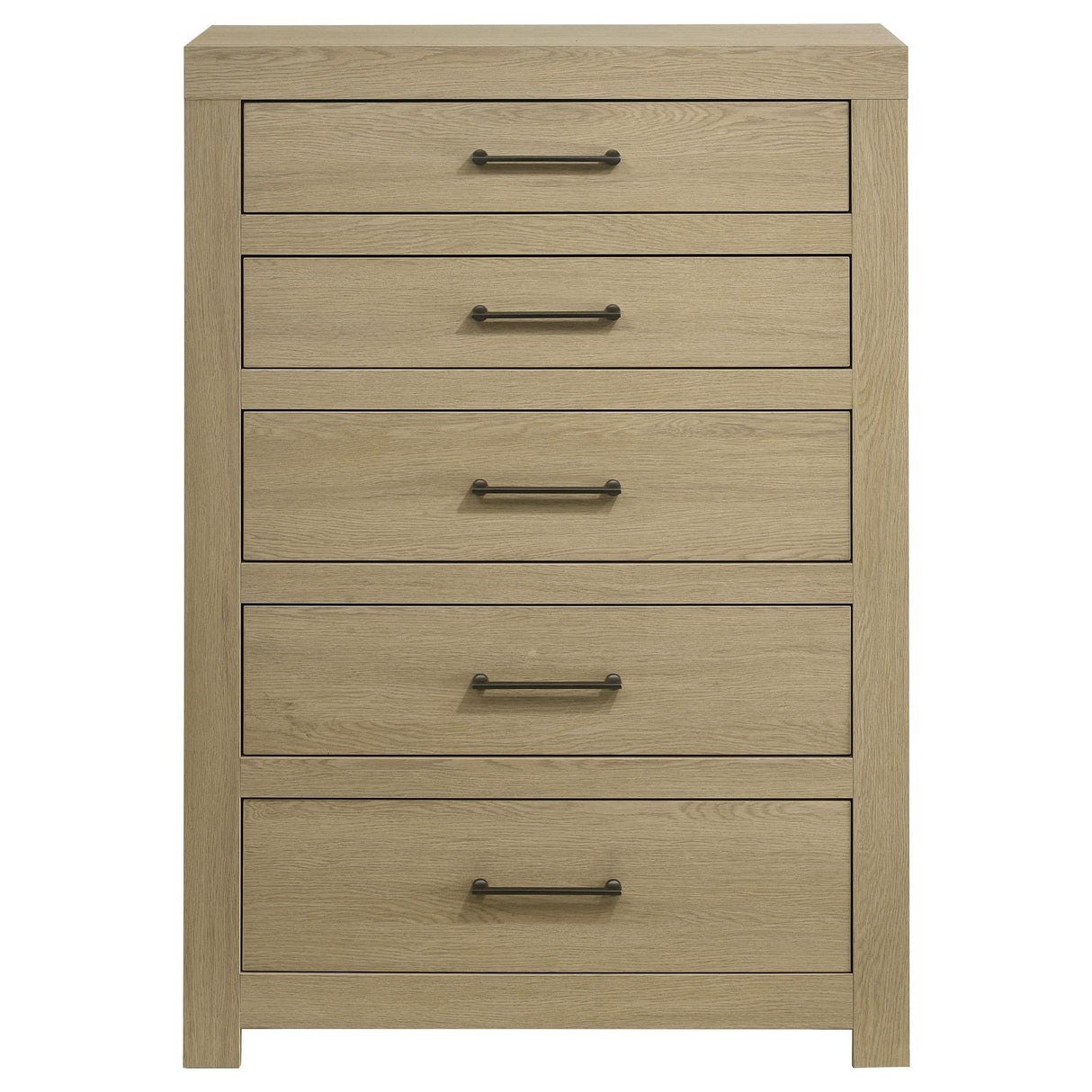 Hendricks Light Oak 5-drawer Bedroom Chest of Drawers from Coaster - Luna Furniture