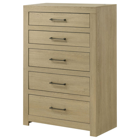 Hendricks Light Oak 5-drawer Bedroom Chest of Drawers from Coaster - Luna Furniture