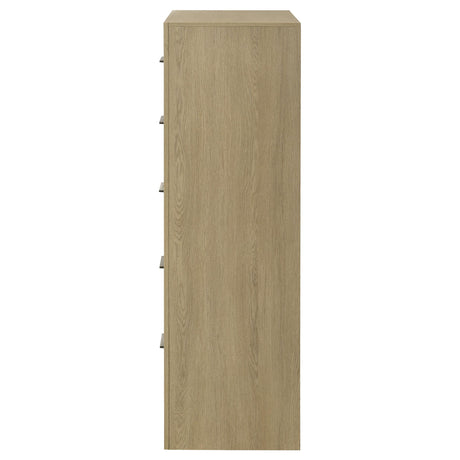Hendricks Light Oak 5-drawer Bedroom Chest of Drawers from Coaster - Luna Furniture