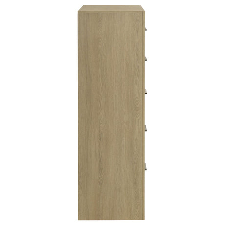 Hendricks Light Oak 5-drawer Bedroom Chest of Drawers from Coaster - Luna Furniture