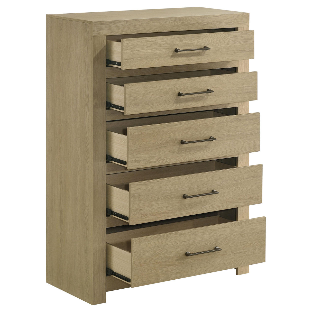 Hendricks Light Oak 5-drawer Bedroom Chest of Drawers from Coaster - Luna Furniture