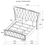Lorient Ivory and Camel Eastern King LED Upholstered Bed from Coaster - Luna Furniture