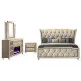 Lorient Ivory and Camel 4-piece California King Bedroom Set from Coaster - Luna Furniture
