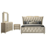 Lorient Ivory and Camel 4-piece California King Bedroom Set from Coaster - Luna Furniture