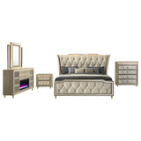 Lorient Ivory and Camel 5-piece California King Bedroom Set from Coaster - Luna Furniture
