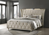 Lorient Ivory and Camel California King LED Upholstered Bed from Coaster - Luna Furniture