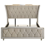 Lorient Ivory and Camel California King LED Upholstered Bed from Coaster - Luna Furniture