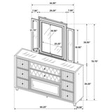 Lorient Ivory and Camel 8-Drawer LED Flame Box Dresser and Mirror from Coaster - Luna Furniture