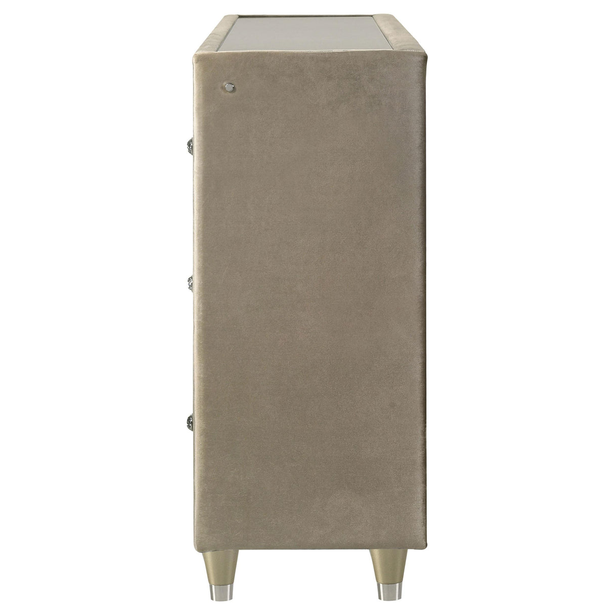 Lorient Ivory and Camel 8-Drawer LED Bedroom Flame Box Dresser from Coaster - Luna Furniture