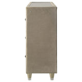 Lorient Ivory and Camel 8-Drawer LED Bedroom Flame Box Dresser from Coaster - Luna Furniture